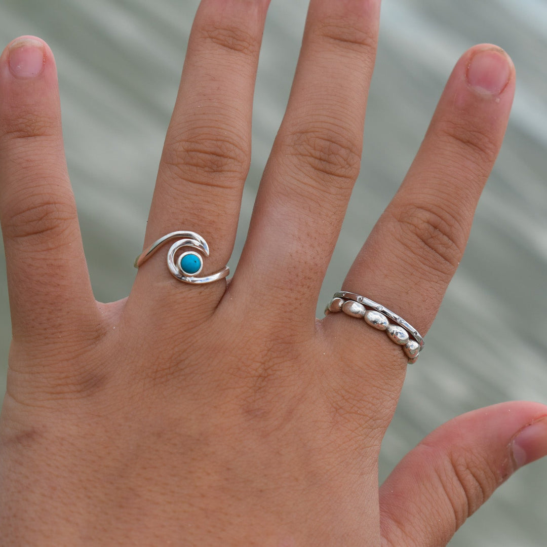 Turquoise Wave Ring | Sterling Silver