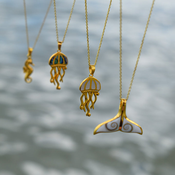Mother of Pearl Jellyfish Necklace | Gold Vermeil