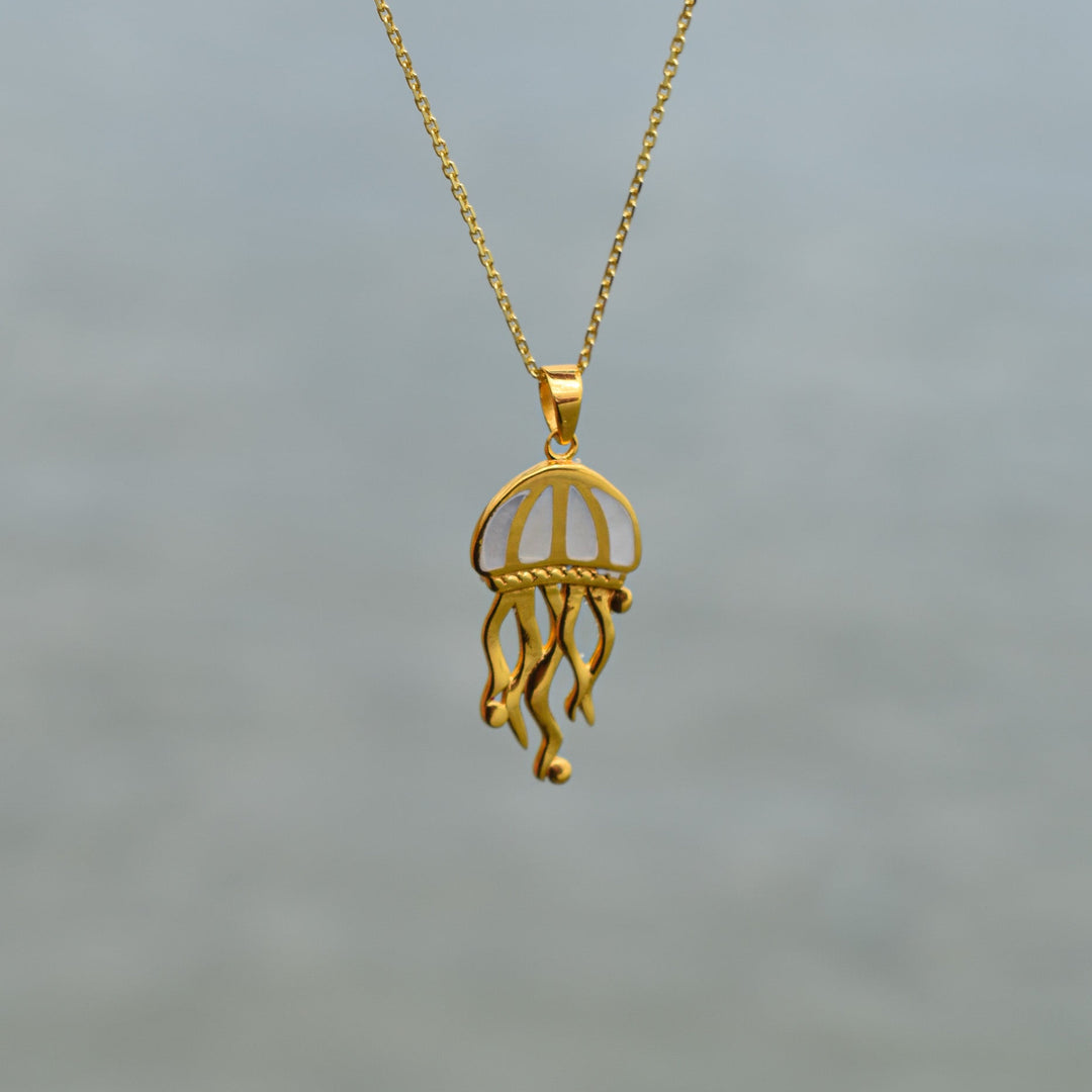 Mother of Pearl Jellyfish Necklace | Gold Vermeil