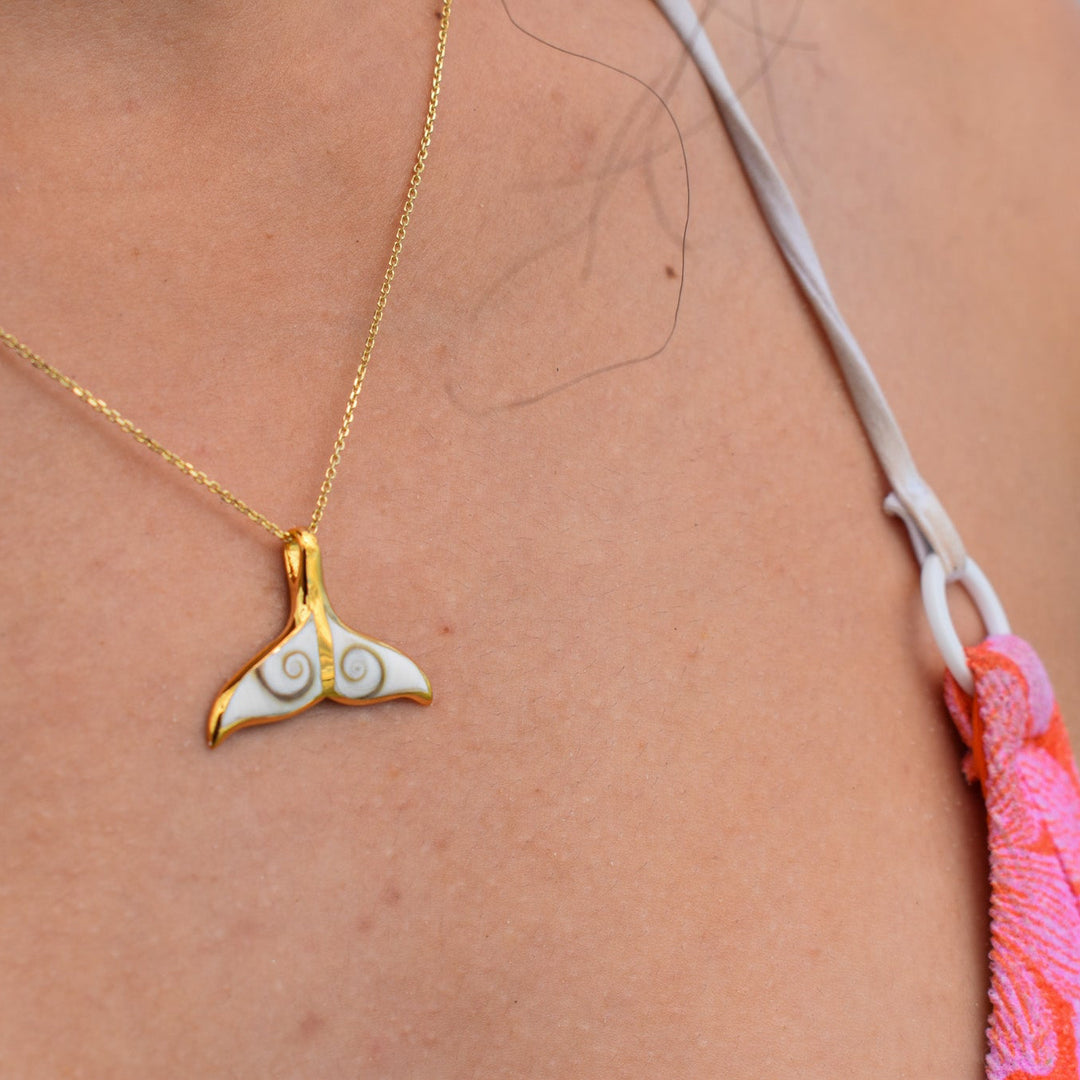 Shiva Shell Whale Tail Necklace | Gold Vermeil
