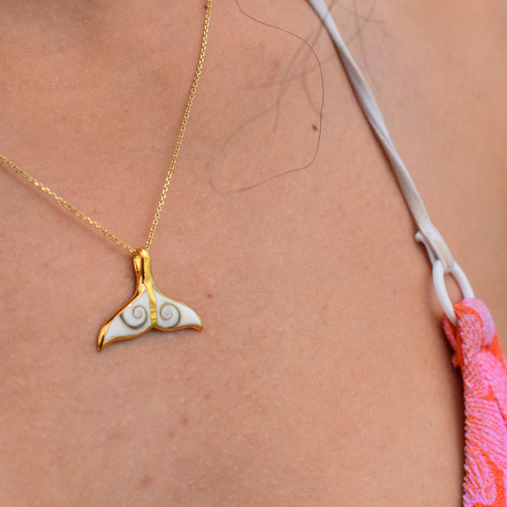 Shiva Shell Whale Tail Necklace | Gold Vermeil