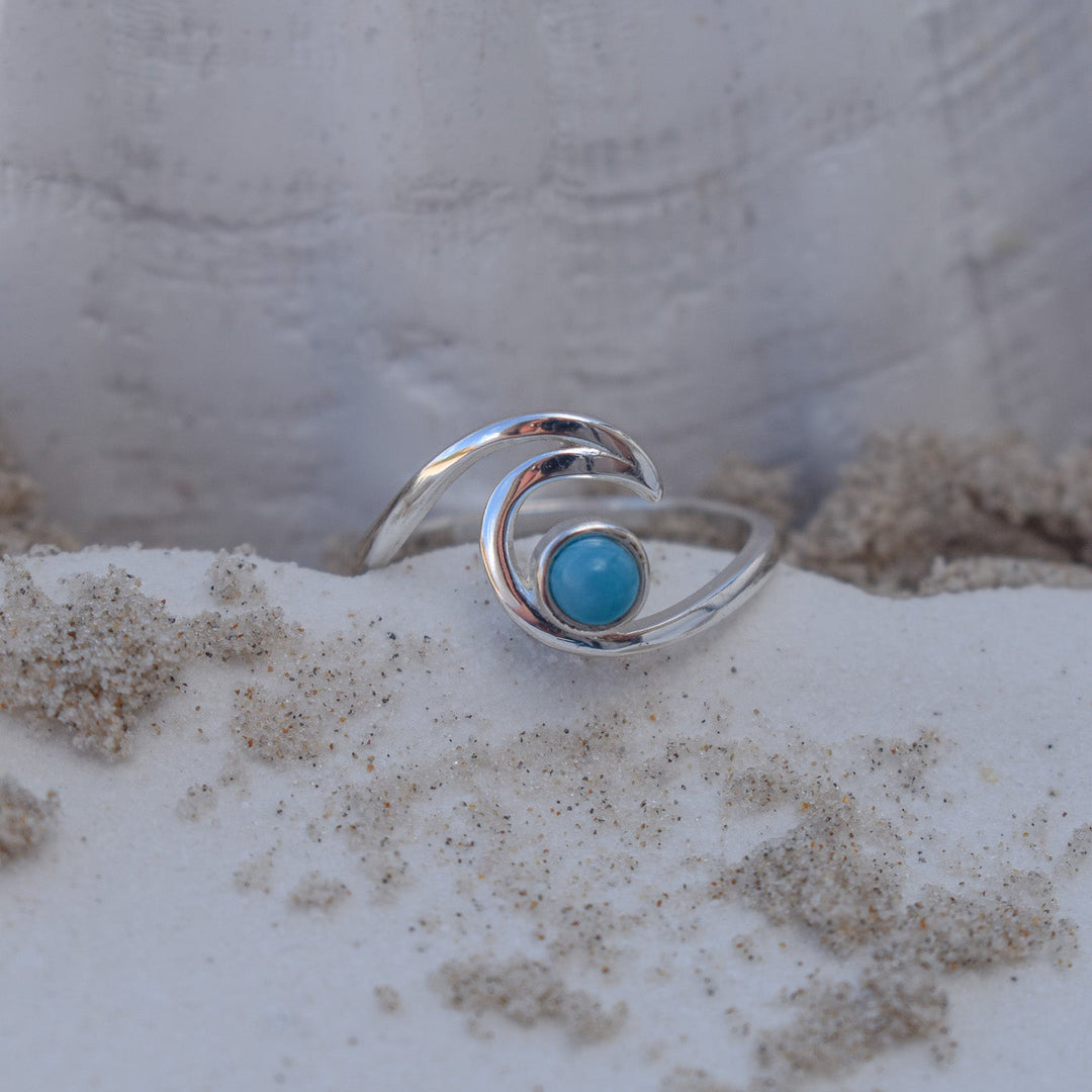 Turquoise Wave Ring | Sterling Silver