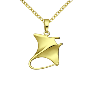 Manta Ray Necklace, Ocean Pendant for Women, Stingray Jewellery, Oceanic Manta Ray, Sea Life Animal, Gold Unique Jewellery