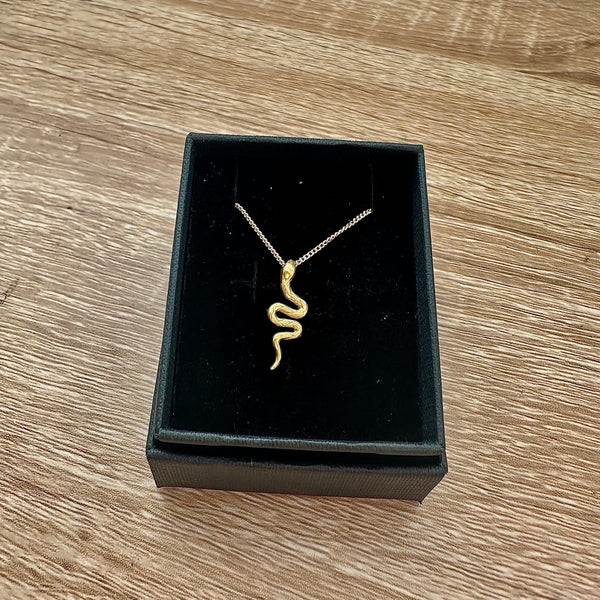 Gold Snake Necklace, Snake Lover Gift, Animal Charm, Nature Pendant, Serpent Pendant, Protection necklace, Dainty Snake Charm, Tiny Snake