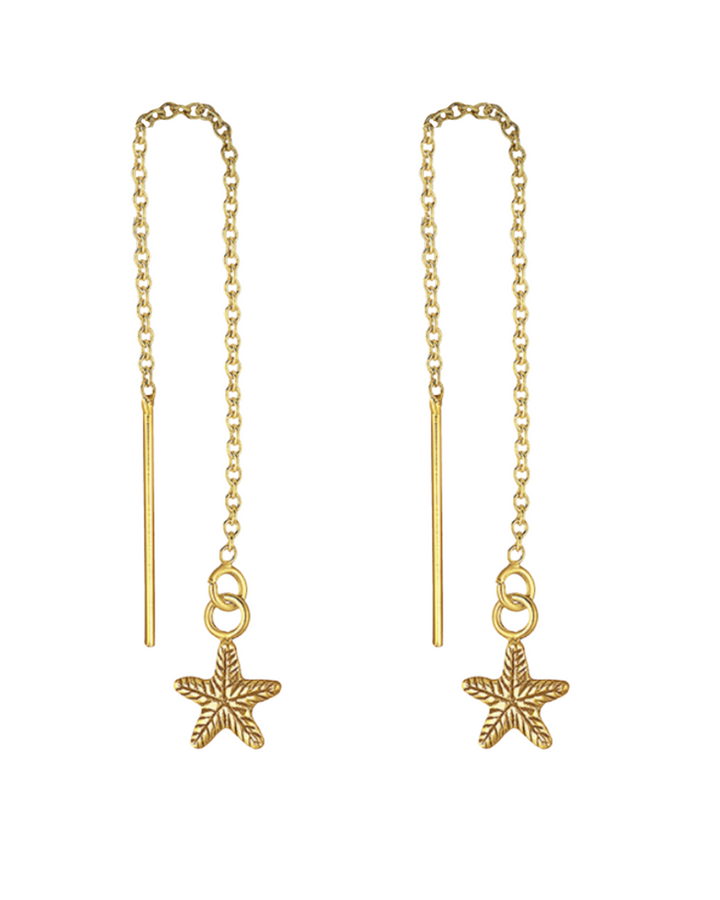 Gold Vermeil Starfish Threader Earrings