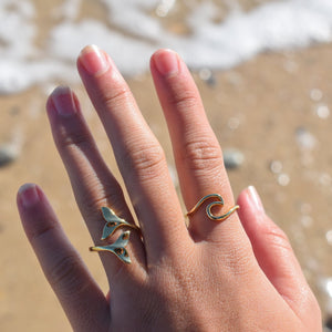 Gold Whale Tail Ring, Ocean Lover Gift, Beach Jewellery, Whale Jewellery