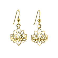 Load image into Gallery viewer, Gold Lotus Earrings