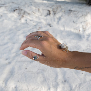 Manta Ray Ring, Abalone Silver Jewellery, Paula Shell Ring, Stingray Lover Gift, Oceanic Manta Rays, Ocean Animal Ring, Sealife Jewellery