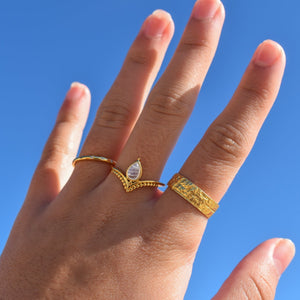 Gold Hammered Band, Textured Ring, Simple Gold Ring, Thick Gold Band, Statement Ring, Gold Jewellery,  Gold Ring for Men and Women, Minimalist Ring, Gold Stack Ring, 