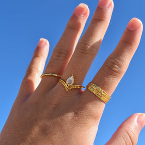 Gold Cubic Zirconia Stacking Ring