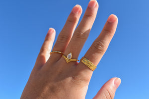Gold Moonstone Ring