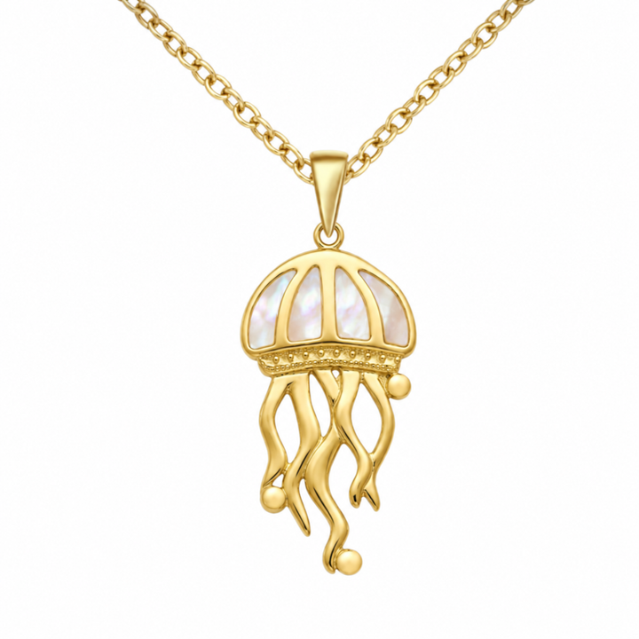 Mother of Pearl Jellyfish Necklace | Gold Vermeil