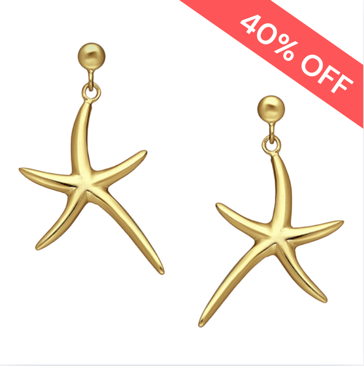 Gold Vermeil Starfish Drop Earrings