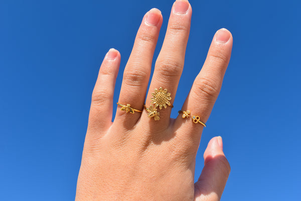 Bee and Honeycomb Ring