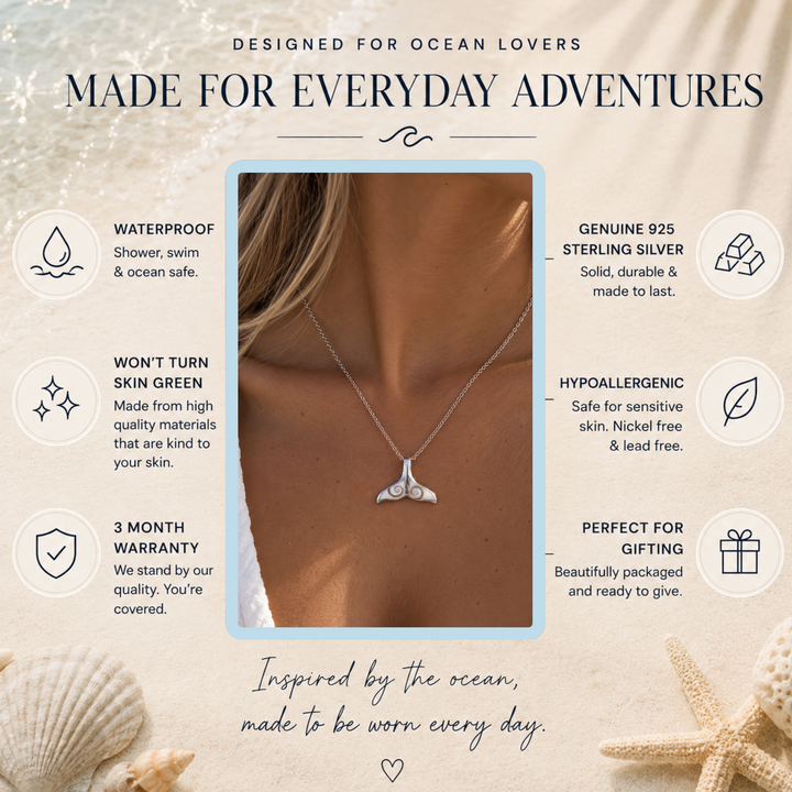 Shiva Shell Whale Tail Necklace | Sterling Silver