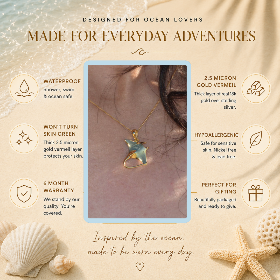 Gold Vermeil Manta Ray Necklace