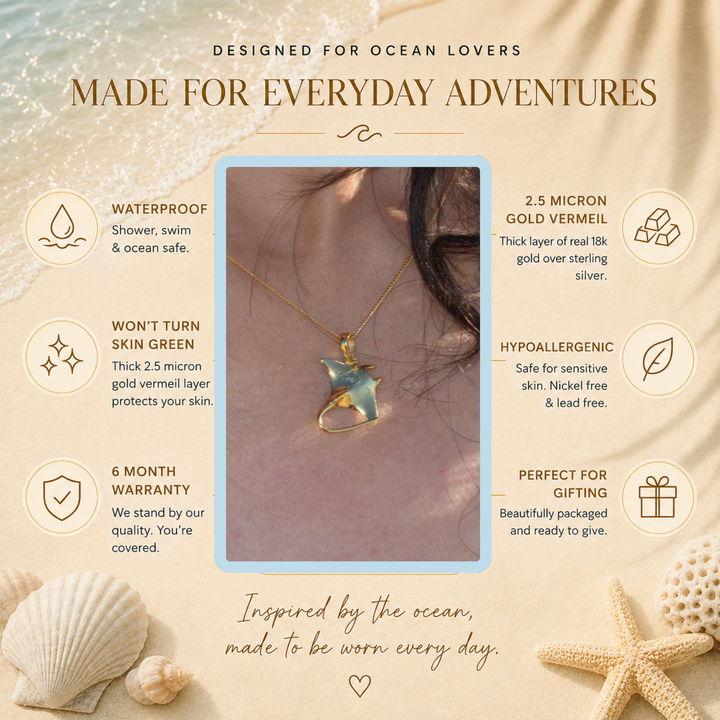 Gold Vermeil Manta Ray Necklace