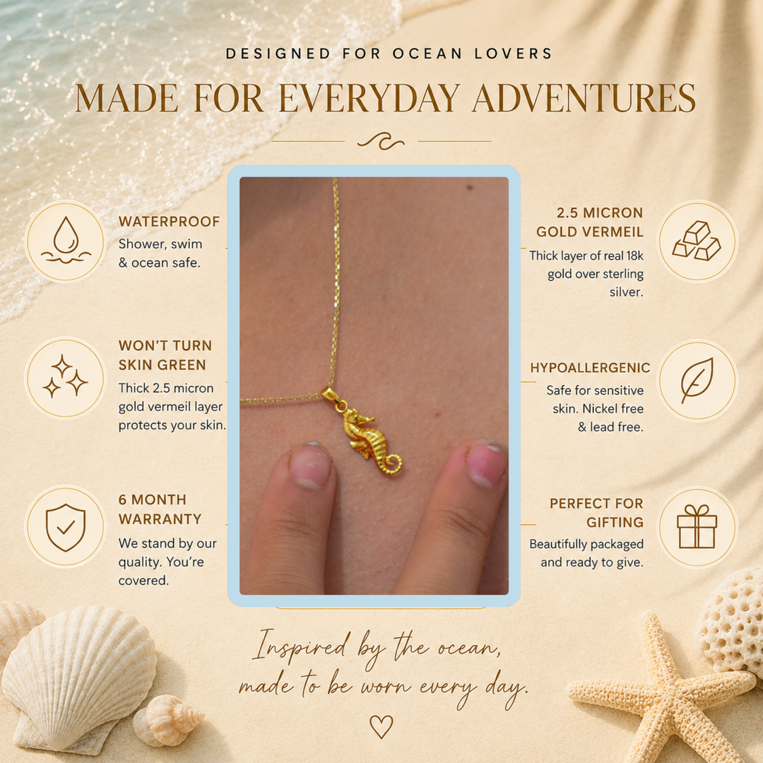 Seahorse Necklace | Gold Vermeil