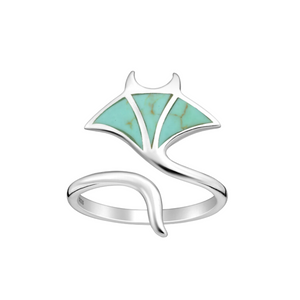 Turquoise Manta Ray Ring