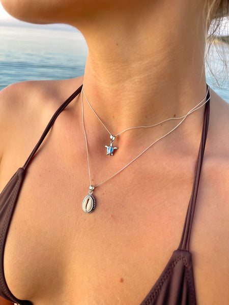 Turtle Necklace | Blue Opal
