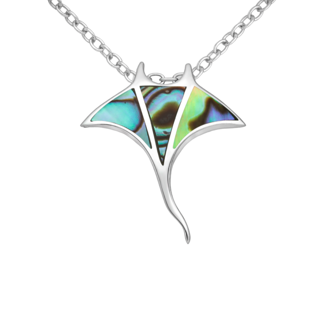 Manta Ray Necklace | Paua Shell