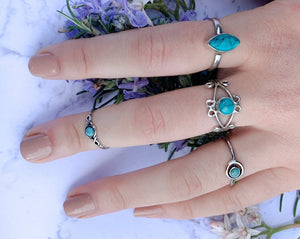 Turquoise Toe Ring - Midi Ring
