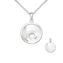 Load image into Gallery viewer, Mother of Pearl Wave Necklace