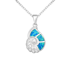 Load image into Gallery viewer, Blue Opal Shell Necklace