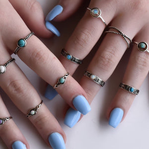 Blue Opal Pattern Toe Ring