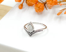 Load image into Gallery viewer, Rainbow Moonstone Boho Ring