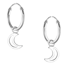 Load image into Gallery viewer, Crescent Moon Hoops