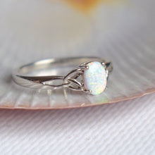 Load image into Gallery viewer, Celtic White Opal Ring
