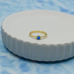 Gold Blue Lab-Opal Ring
