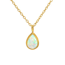 Load image into Gallery viewer, Gold Petite White Opalite Necklace