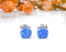 Load image into Gallery viewer, Blue Opal Ear Studs