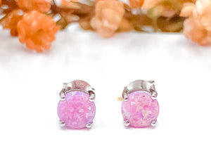 Pink Opal Ear Studs