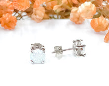 Load image into Gallery viewer, White Opal Ear Studs