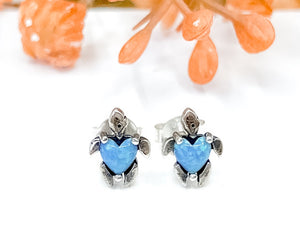 Blue Turtle Ear Studs