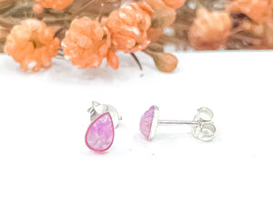 Pink Opalite Pear Ear Studs