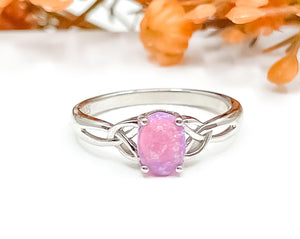 Celtic Pink Opal Ring