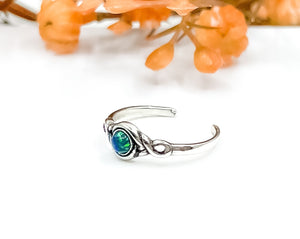 Green Opal Toe Ring - Midi Ring