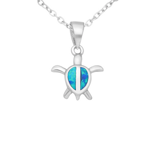 Turtle Necklace | Blue Opal