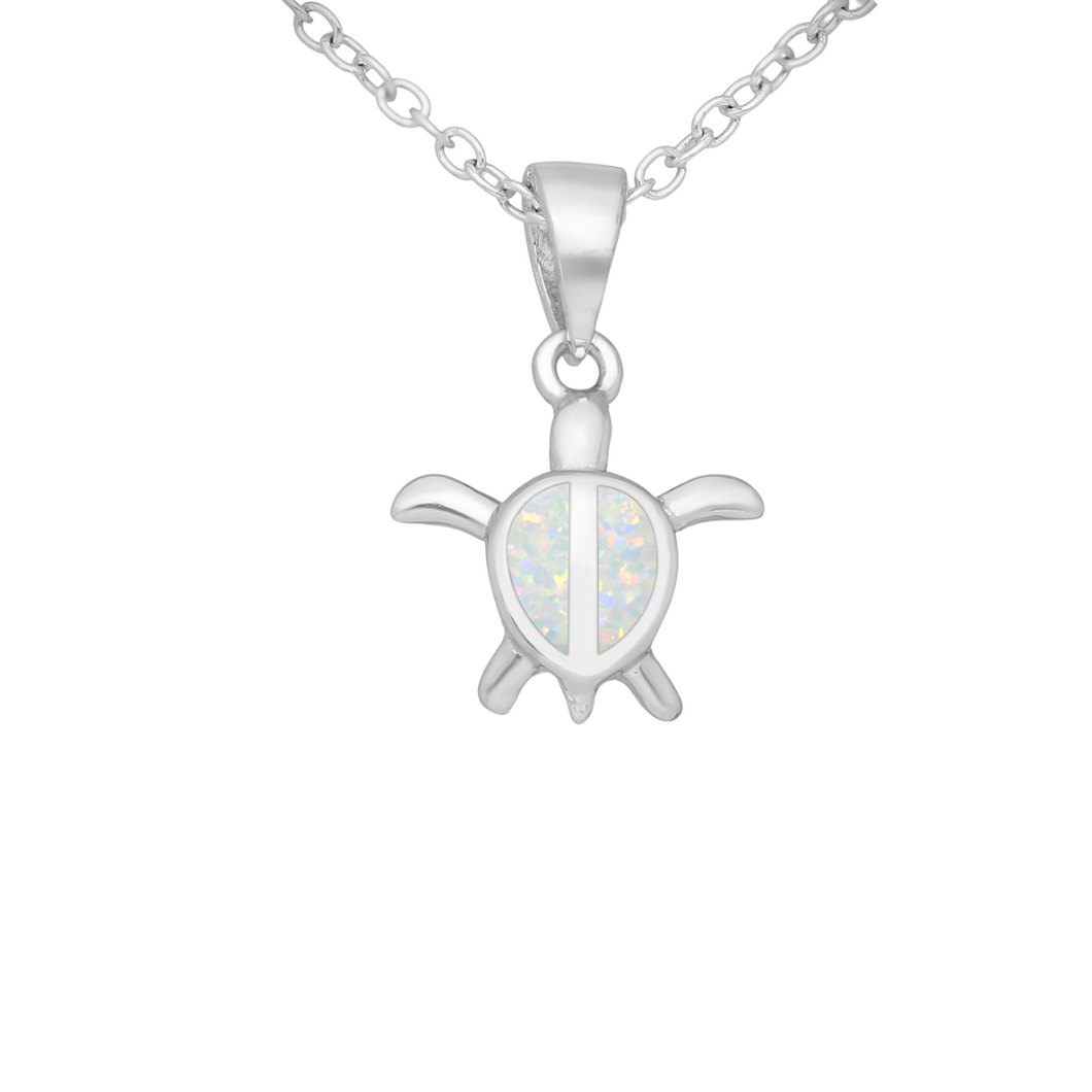Turtle Necklace | White Opal