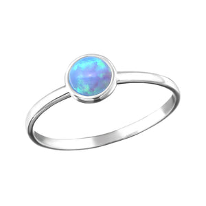 Bezel Blue Opal Ring