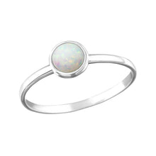 Load image into Gallery viewer, Bezel White Opalite Ring