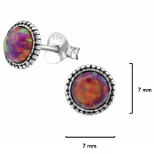 Load image into Gallery viewer, Red Opalite Beaded Ear Studs