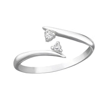 Load image into Gallery viewer, Cubic Zirconia Adjustable Toe Ring - Midi Ring