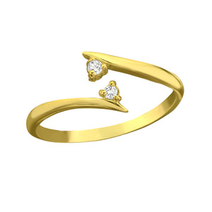 Gold Cubic Zirconia Toe Ring