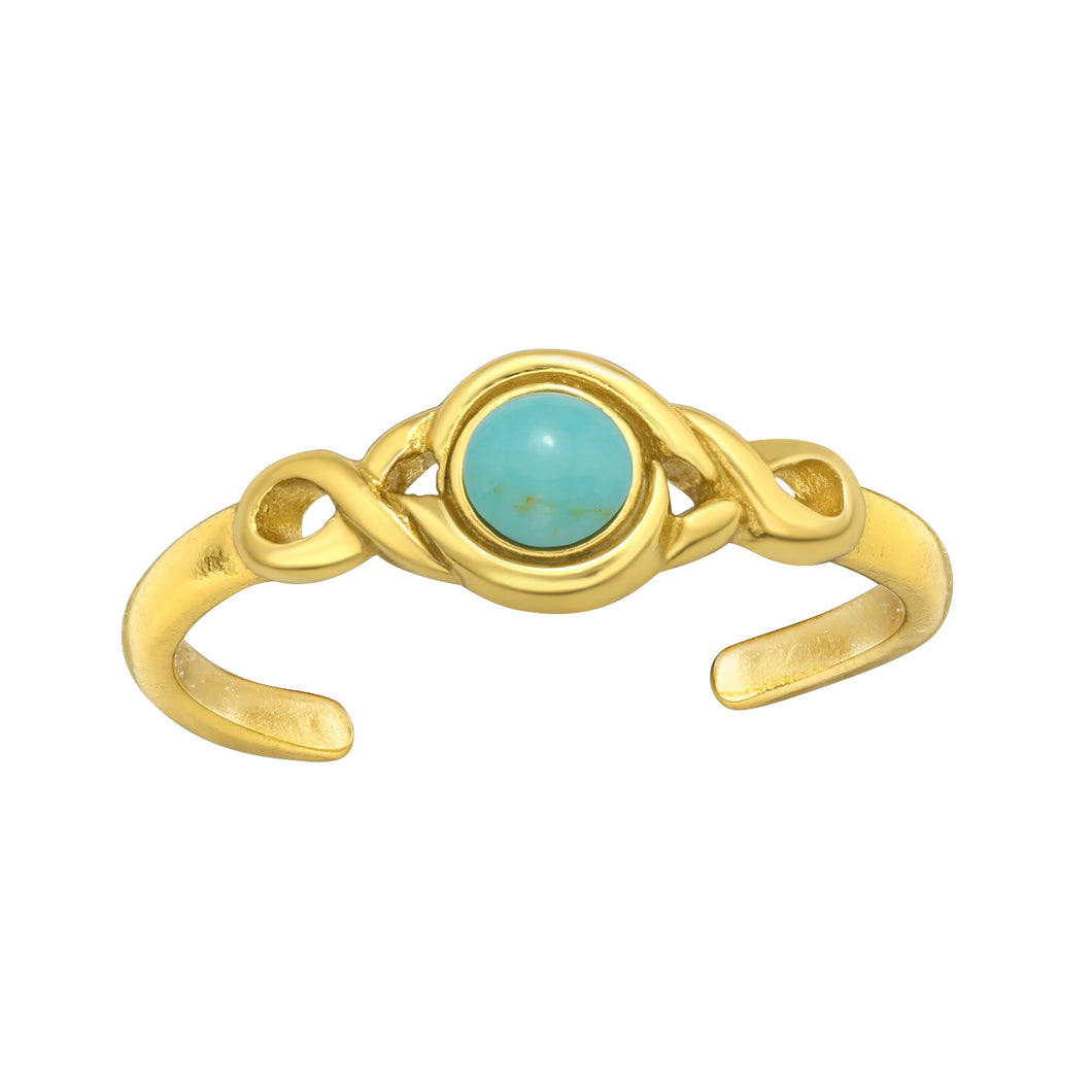Gold Turquoise Toe Ring