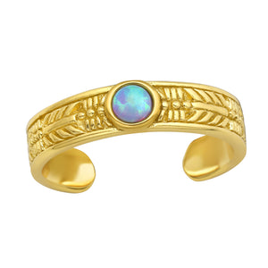 Gold Boho Opal Toe Ring